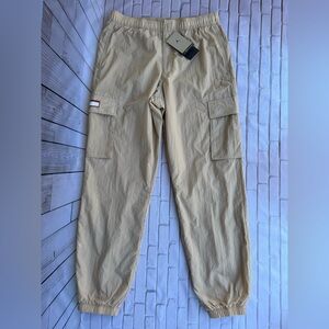 Nike Jordan Parachute Pants Mens Large Beige Cargo Ripstop Shiny Jumpman